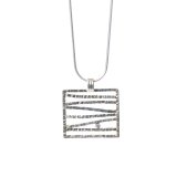  Striped Square Necklace 