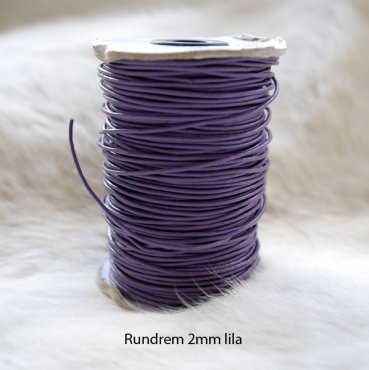 - Round leather string 2mm purple